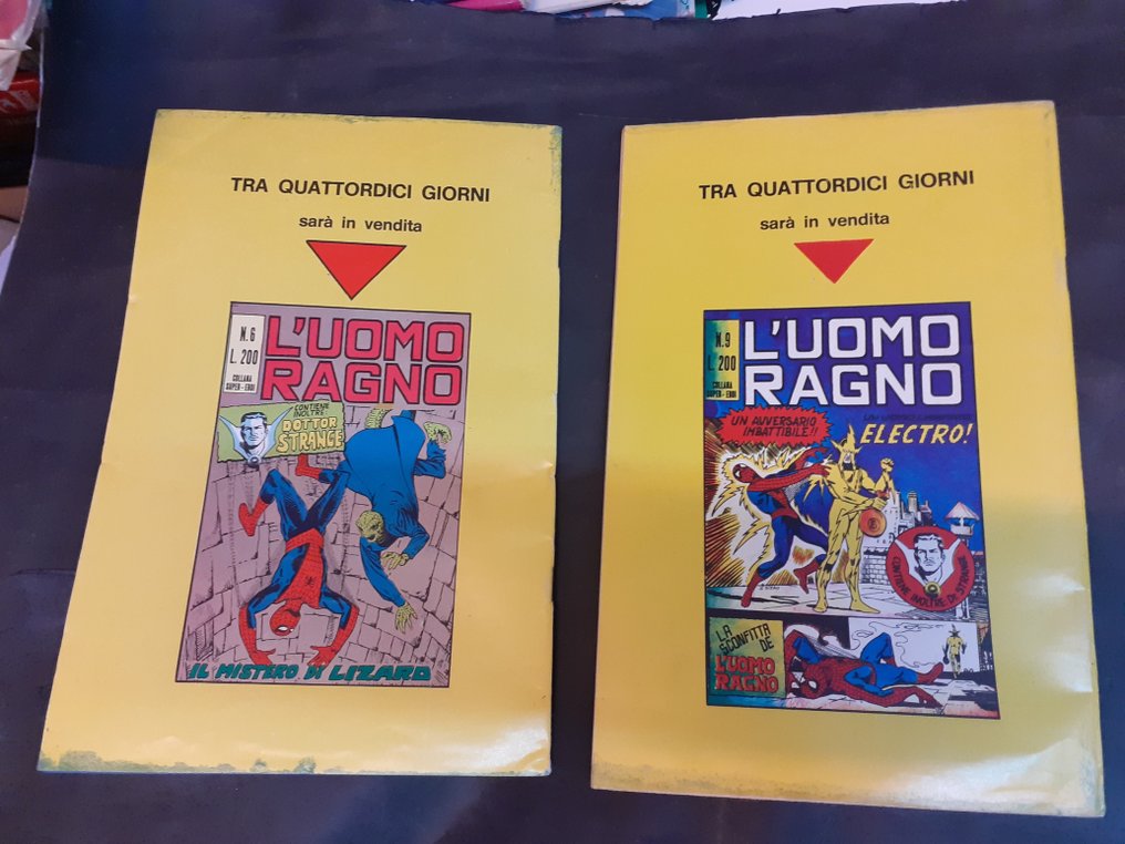 Uomo Ragno Prima serie corno  nn. 5  e  8 - Il dottor destino ,  il  cervello  vivente - 2 Comic - Första upplagan - 1970 #2.2