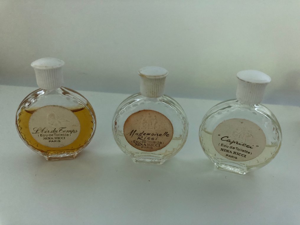 Nina Ricci - Parfümflasche (3) - Set mit 3 alten gefüllten Parfümminiaturen - Glas #2.2