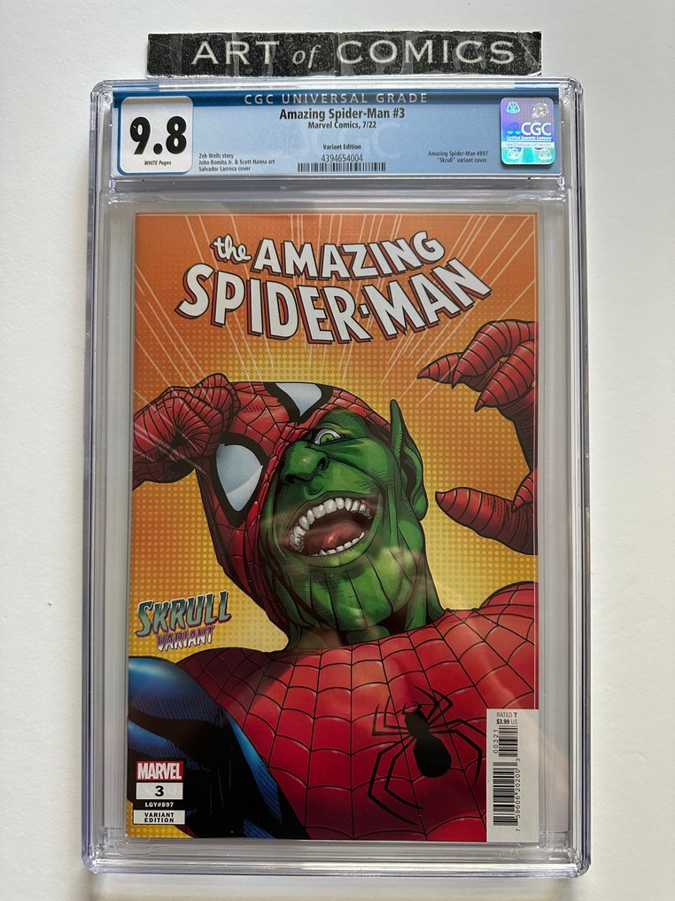 The Amazing Spider-Man #3 (Amazing Spider-Man #897) - Salvador Larroca Variant Cover - CGC Graded 9.8 - Extremely High Grade!! - White Pages!! - 1 Graded comic - 第一版 - 2022 - CGC 9.8 #1.1