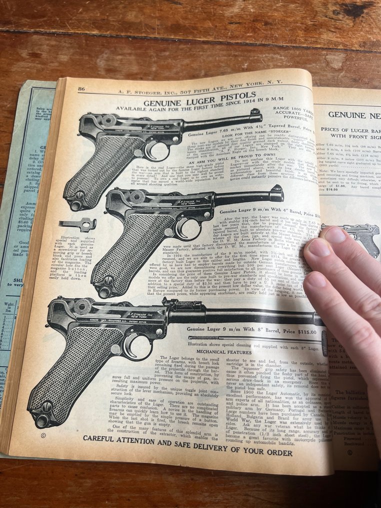 US Arms producer Stoeger's handbook for arms and ammunition - P08 Luger - C96 pistol - machine guns - sniper - Colt .45 - holsters - accesoires. - 1936 #2.2