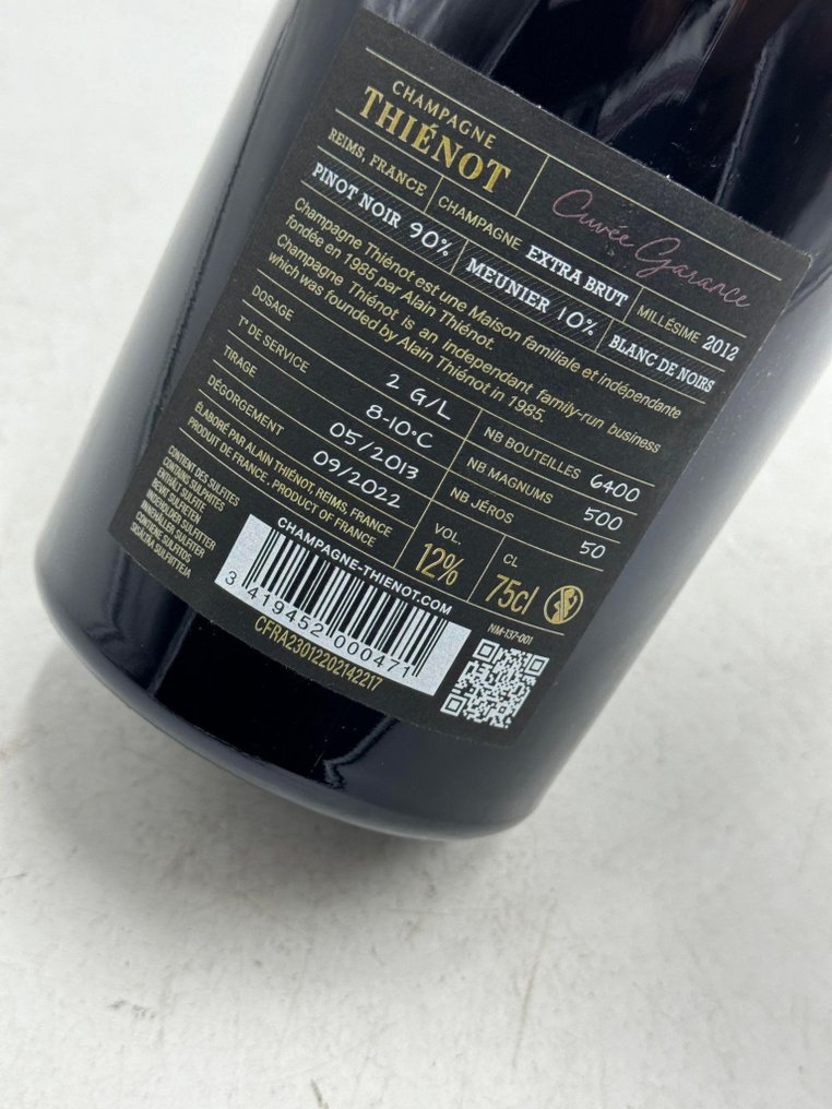 2012 Thiénot, Champagne Thienot Cuvée Garance Blanc de Noirs - Champagne - 1 Fles (0,75 liter) #2.1