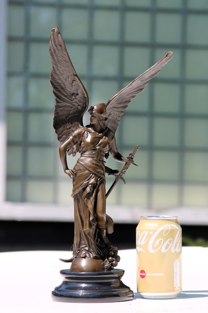 coutan - Γλυπτό, imposant beeld ,,de gewapende vrede,, - 39 cm - μπρούντζος μάρμαρο #2.1