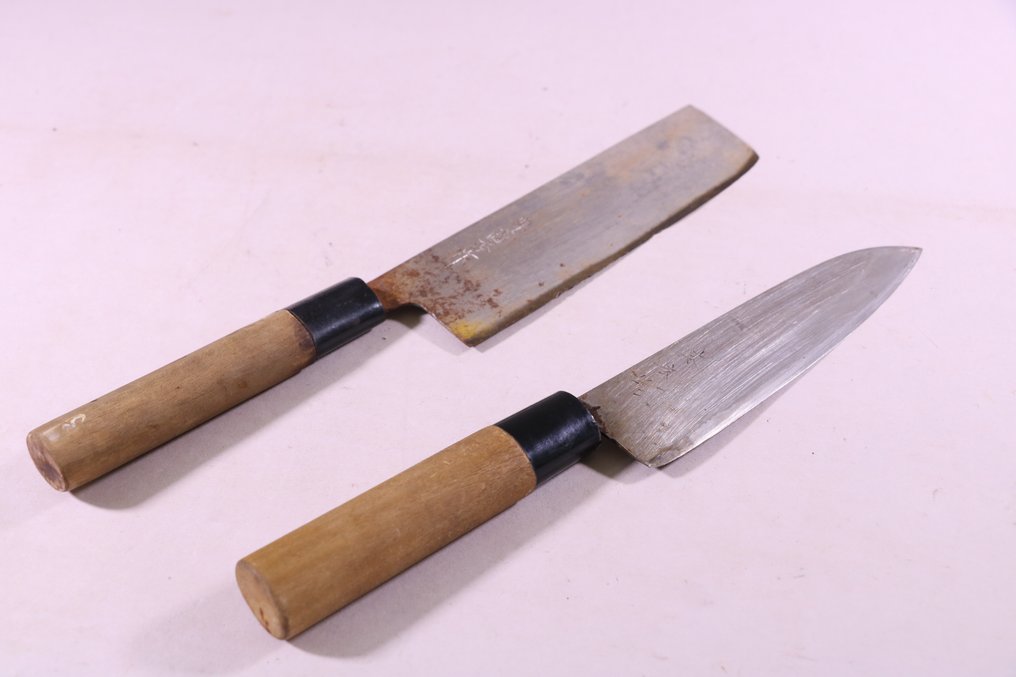 "刀 KATANA" kitchen knife, Nakiri 菜切 , Deba 出刃 - Couteau de cuisine - Kitchen knife set - Acier - Japon #1.1