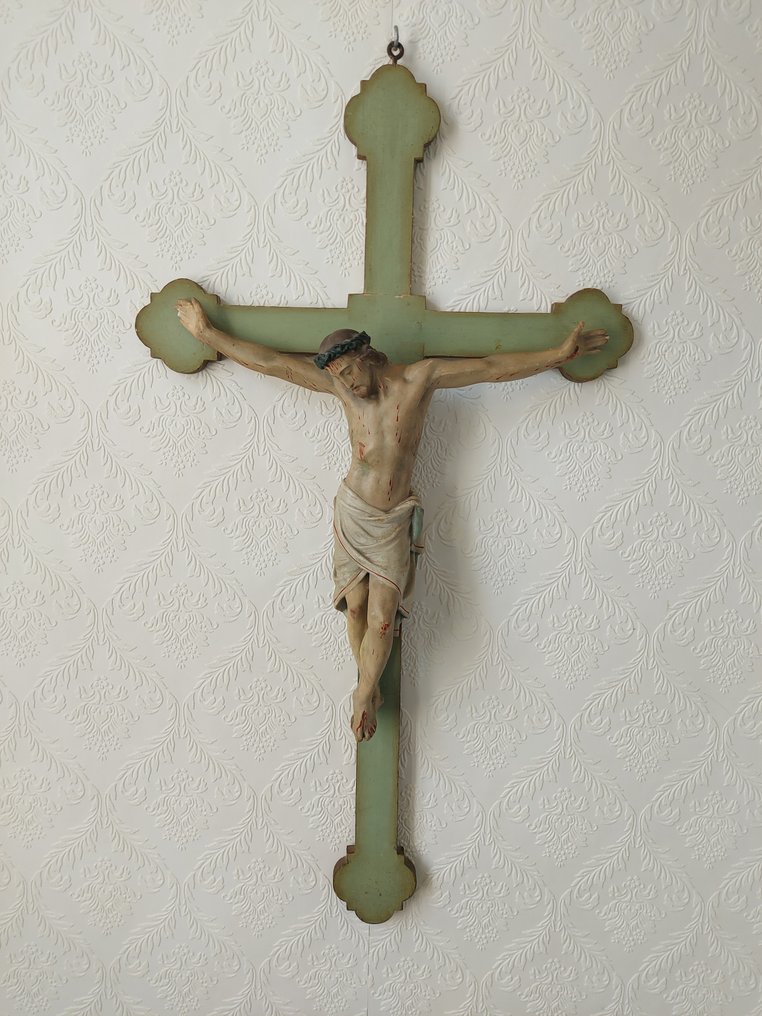  耶穌受難十字架像 - 木, 石膏 - 1850-1900 - 基督在十字架上的教堂  #2.1