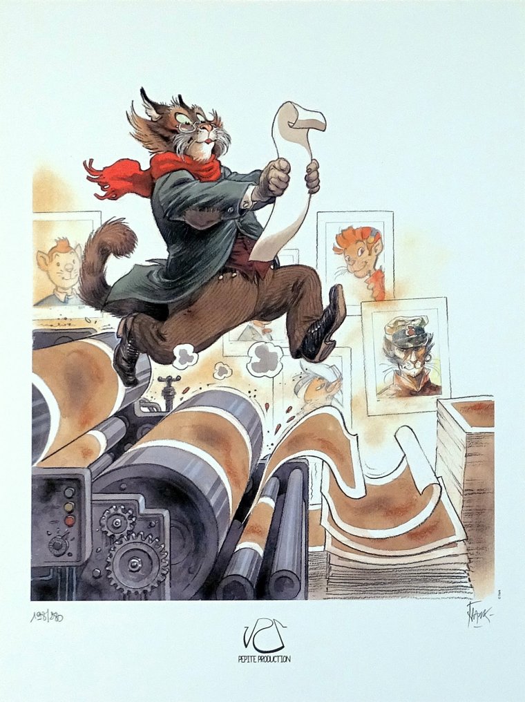 Frank Pé - 1 Offset Print - L'imprimerie Chats #1.0