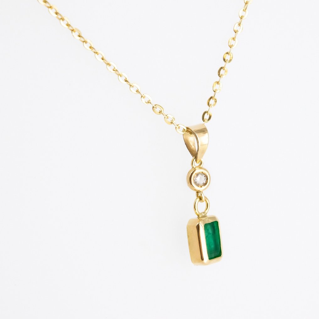 兩件珠寶套裝 - 18 克拉 黃金 -  2,19ct. tw. 祖母綠 - 鉆石 #3.2