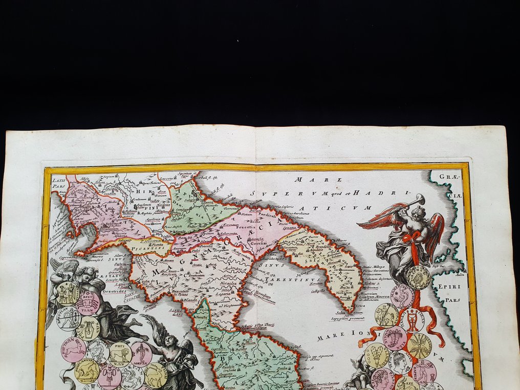 Europa - Południowe Włochy / Neapol / Kampania / Puglia / Basolicata / Kalabria; Christopher Weigel & David Kohler - Magnae Graeciae Descriptio - 1701-1720 #2.2