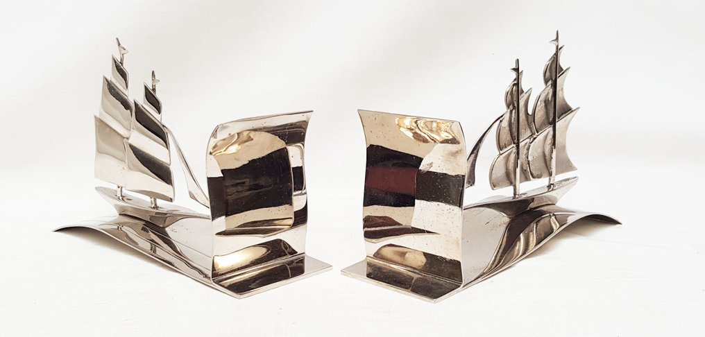 Bookends (2) - Chrome-plated brass - Style Hagenauer #3.1
