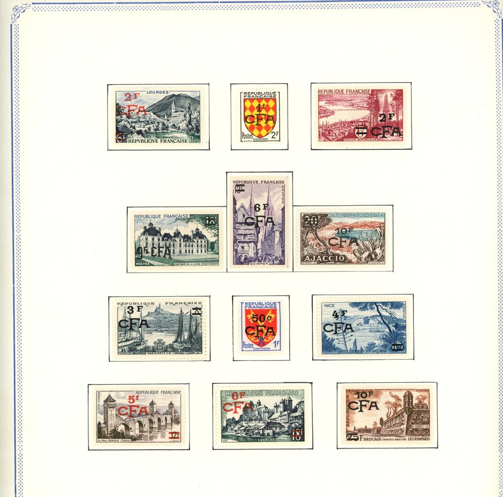 法國殖民地 1949/1956 - 來自團聚時期的精美全新完整套裝“CFA”、郵政、PA 和稅收，... #3.1