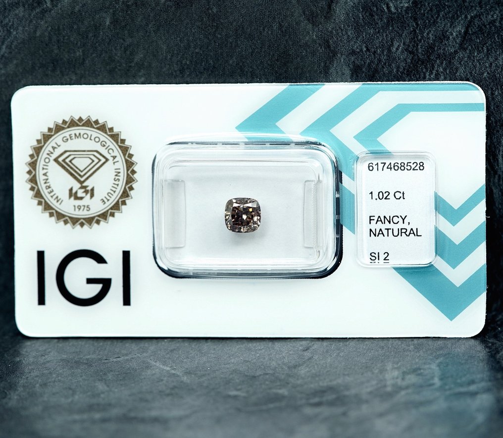 1 pcs Diamant  (Naturligt färgad)  - 1.02 ct - Fancy Gråaktig Gul - SI2 - International Gemological Institute (IGI) #1.2