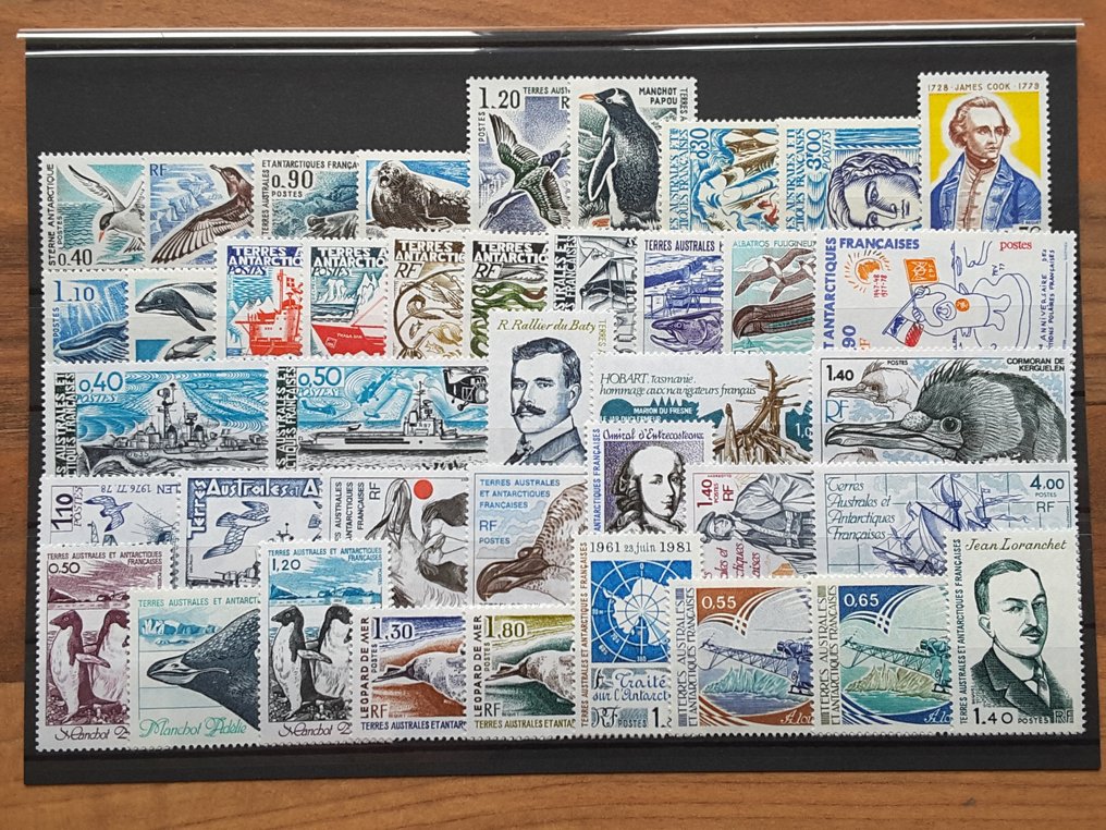 Französische Süd- und Antarktisgebiete (TAAF) 1976/1985 - 10 volle Jahre reguläre Brief- und Luftpostmarken - Yvert 55 à 114, et PA 42 à 91 #2.1