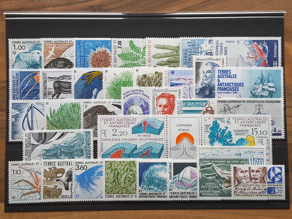 Γαλλικά Νότια και Ανταρκτικά εδάφη (TAAF) 1986/1995 - 10 ολόκληρα χρόνια τακτικών ταχυδρομικών και αεροπορικών γραμματοσήμων - Yvert 115 à 202, PA 92 à 136, et BF 1 et 2 #2.1