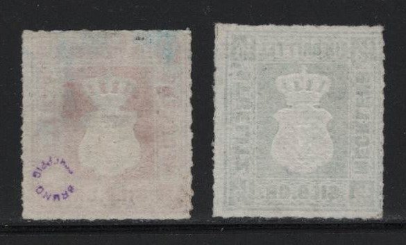 Mecklenburg-Strelitz 1864 - Våbenskjold 1/4 og 1/3 Sgr. - Michel 1, 2 #2.1
