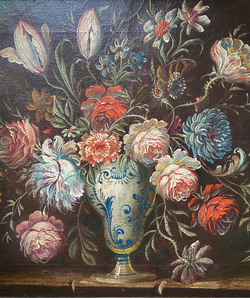 Scuola Piemontese (XVIII) - Vaso di fiori in paesaggio #3.1
