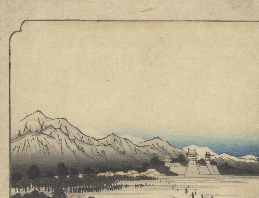 'View of Lake Suwa from Shiojiri Pass' From: 'Sixty-nine Stations of the Kisokaido' - Eisen Keisai (1790–1848) - Ιαπωνία -  Edo Period (1600-1868) #2.1