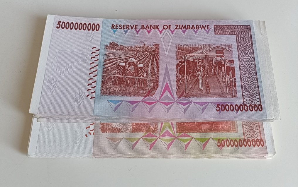 Zimbabwe. - 50 x 5 Billion and 50 x 50 Billion Dollars - 2008  (No reserve price) #2.1