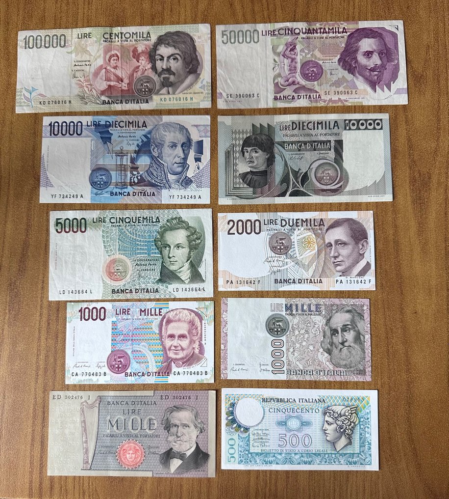 Italia. - 10 banconote Lire - anni vari  (Fără preț de rezervă) #1.1