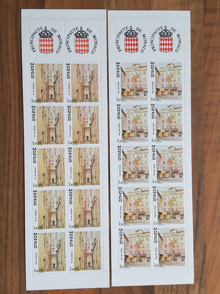 摩納哥 1989/1993 - 5整年的郵票，不包括未發行的郵票 - Yvert 1663 à 1914, BF 46, 49, 52, 57, 61, Préo 102 à 113, carnets 3 à 8 #3.2