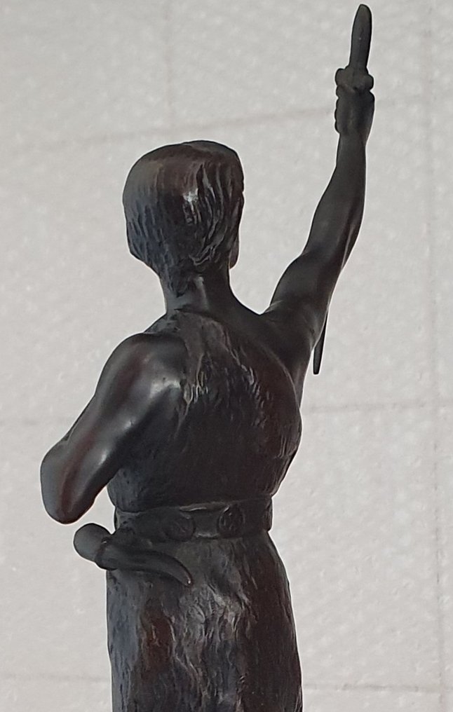 Skulptur, Junger Kämpfer mit Schwert - 39 cm - Bronze #1.2