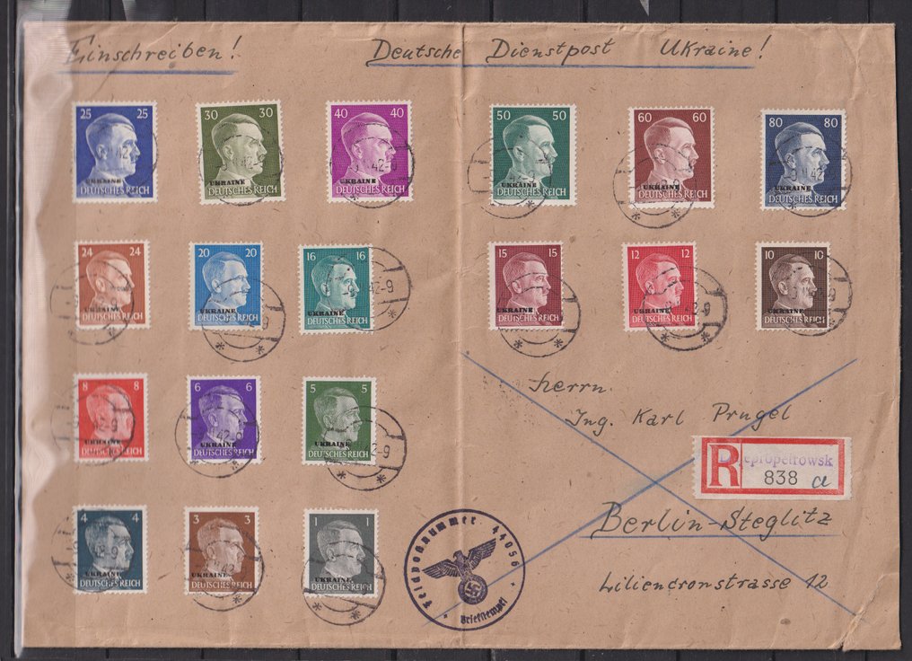 Tyskland - lokale postområder 1939/1944 - WWII Occupations Parti med breve/postpapir/propagandakvitteringer mv #1.1