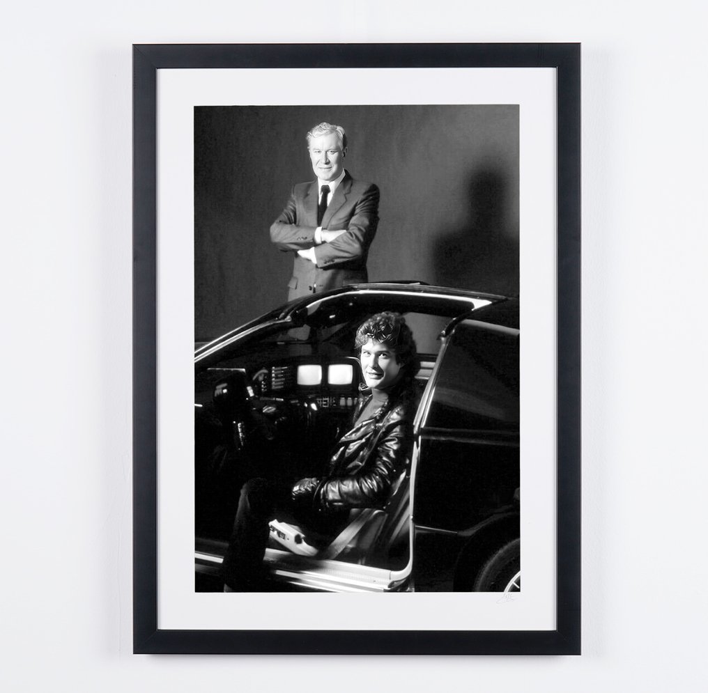 Knight Rider - Classic TV - David Hasselhoff as Michael Knight & Edward Mulhare - Fine Art Photography - Luxury Wooden Framed 70X50 cm - Limited Edition Nr 03 of 30 - Serial ID 17189 - Original Certificate (COA), Hologram Logo Editor and QR Code - 100% New items. #1.1