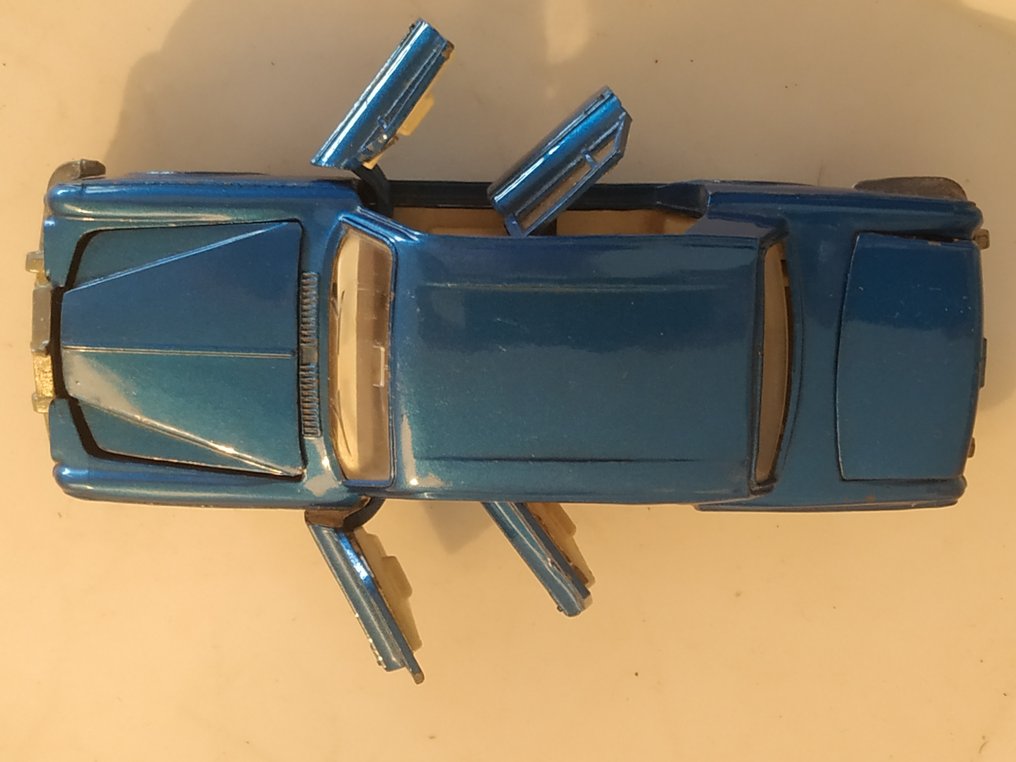 Dinky Toys 1:48 - Modell sedan  (3) - Rolls Royce "SILVER SHADOW" License INJ 72 J - no.158 - Modell "Metallic Blue" First Series - I originalkartong 1967 #2.2