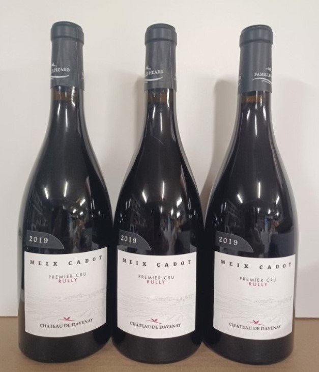 2019 Rully rouge "1er Cru Meix Cadot" - Château de Davenay - 勃艮第 1er Cru - 3 Bottles (0.75L) #1.1