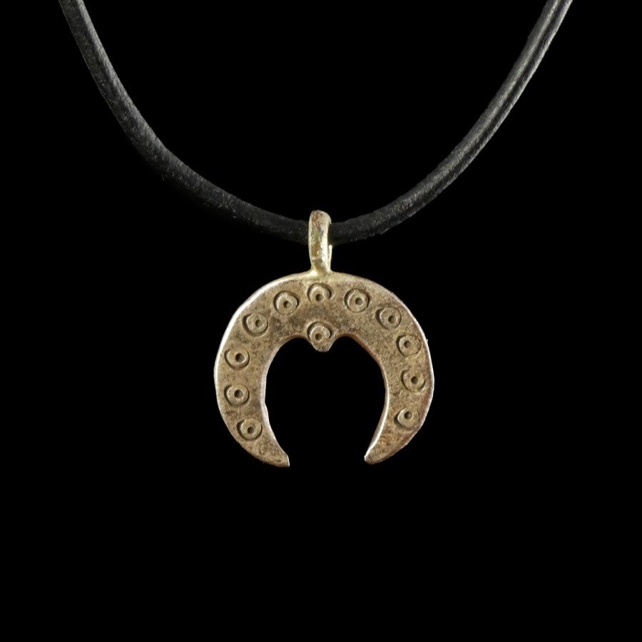 Oud-Romeins Zilver Lunula amulet hanger #1.1