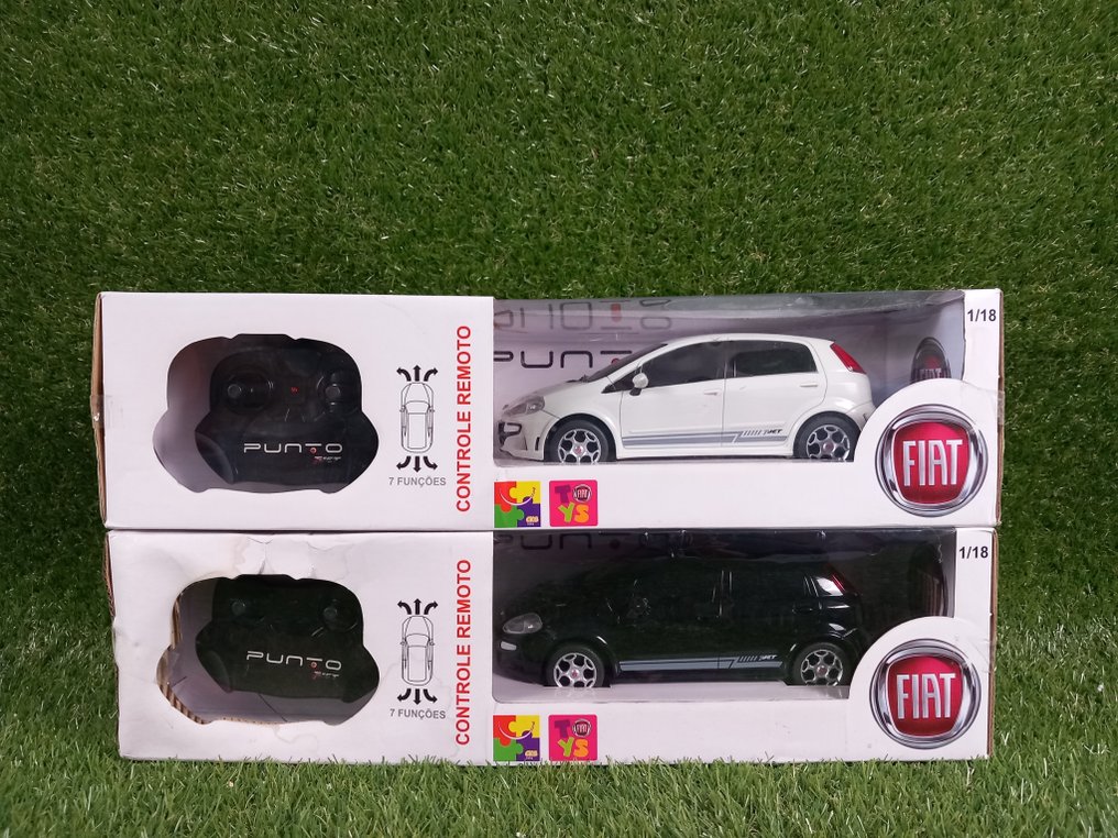 CKS Toys 1:18 - Model car  (2) - Fiat Punto TJ 2x Black&White - Remote Control Cart 7 functions #1.1