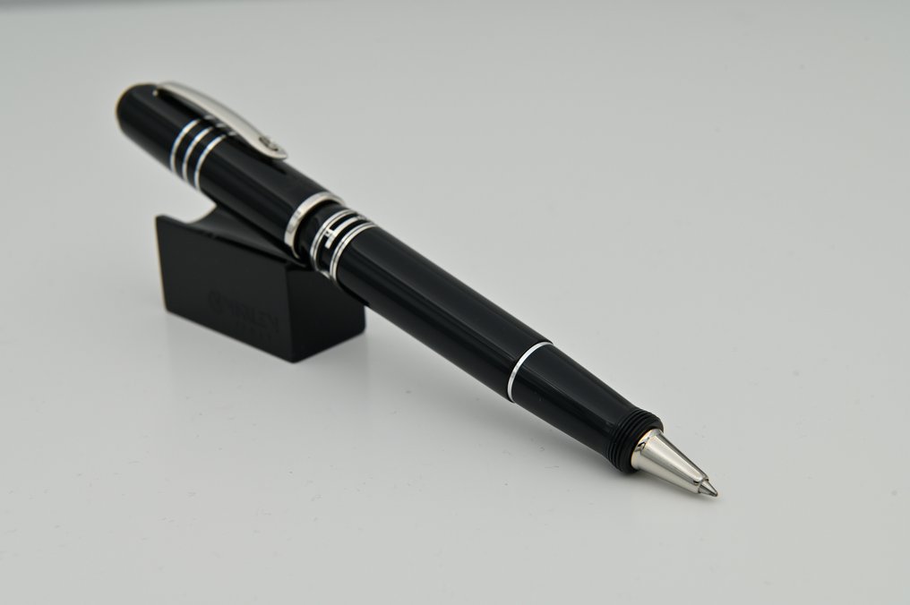 Marlen - The Key (to success) - La penna talismano - Edizione Speciale in Resina italiana Nera e argento - Roller ball pen #1.0