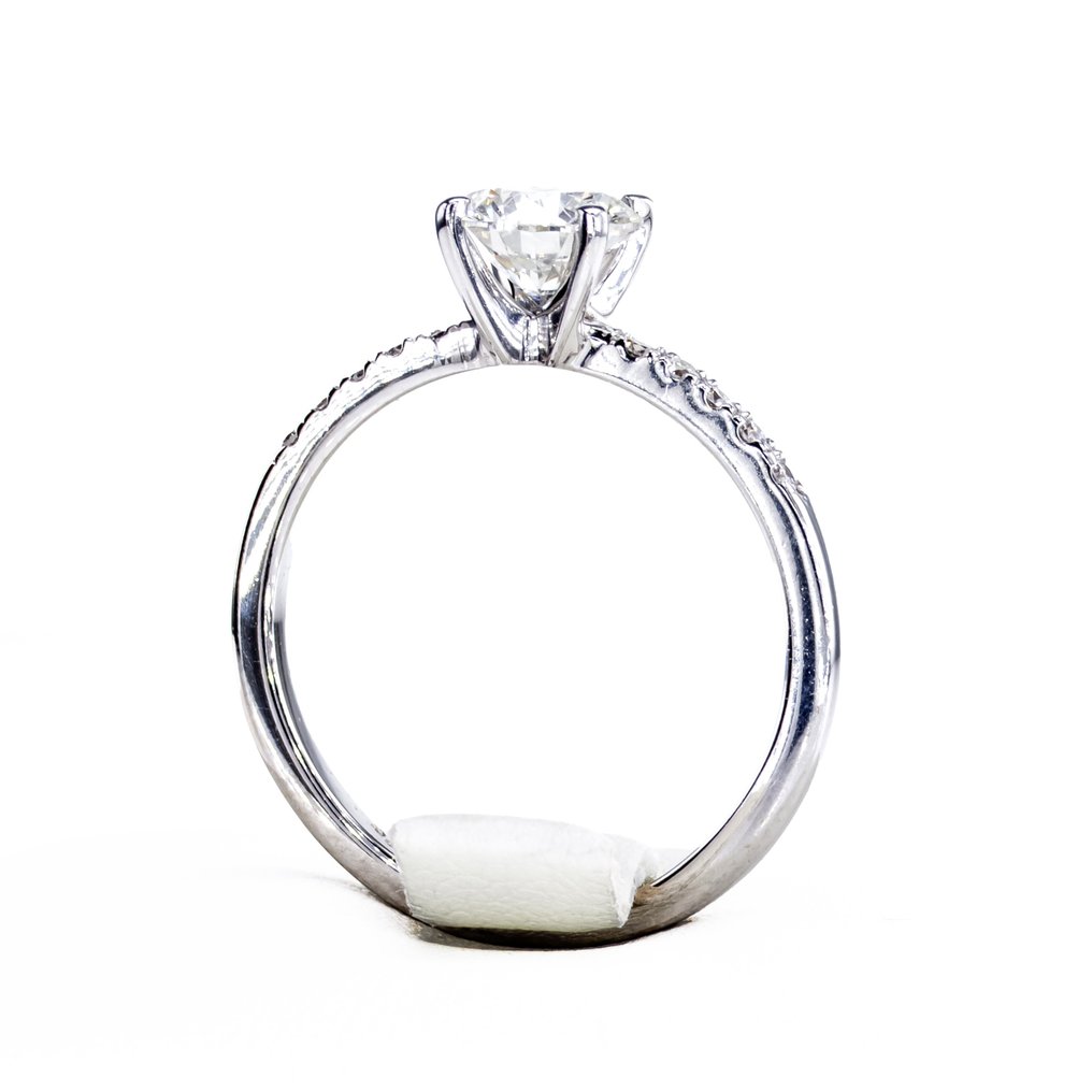 Ingen mindstepris - Forlovelsesring - 14 karat Hvidguld -  1.14ct. tw. Diamant  (Natur) - F/VS2 #2.1