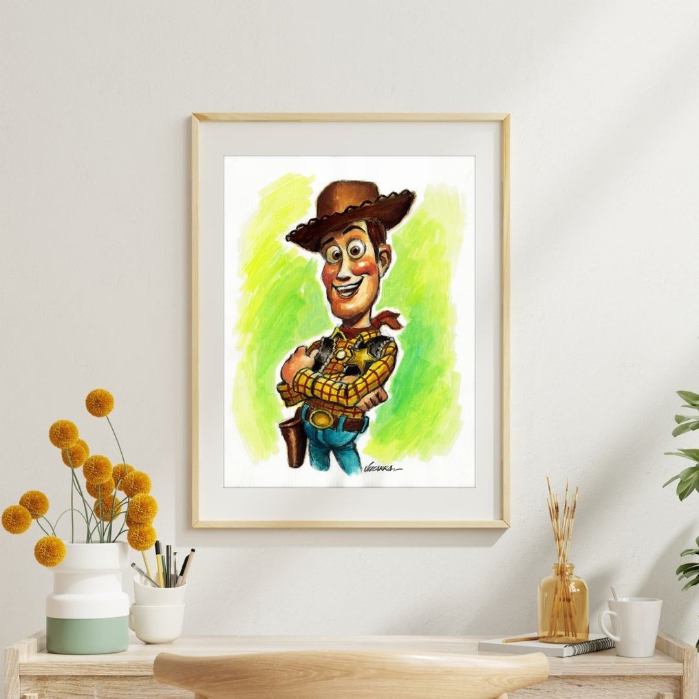 Joan Vizcarra - Sheriff Woody [Toy Story] - Original Painting - 42 x 32 cm - Hand Signed #2.1