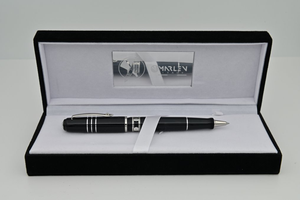 Marlen - The Key (to success) - La penna talismano - Edizione Speciale in Resina italiana Nera e argento - Roller ball pen #2.1