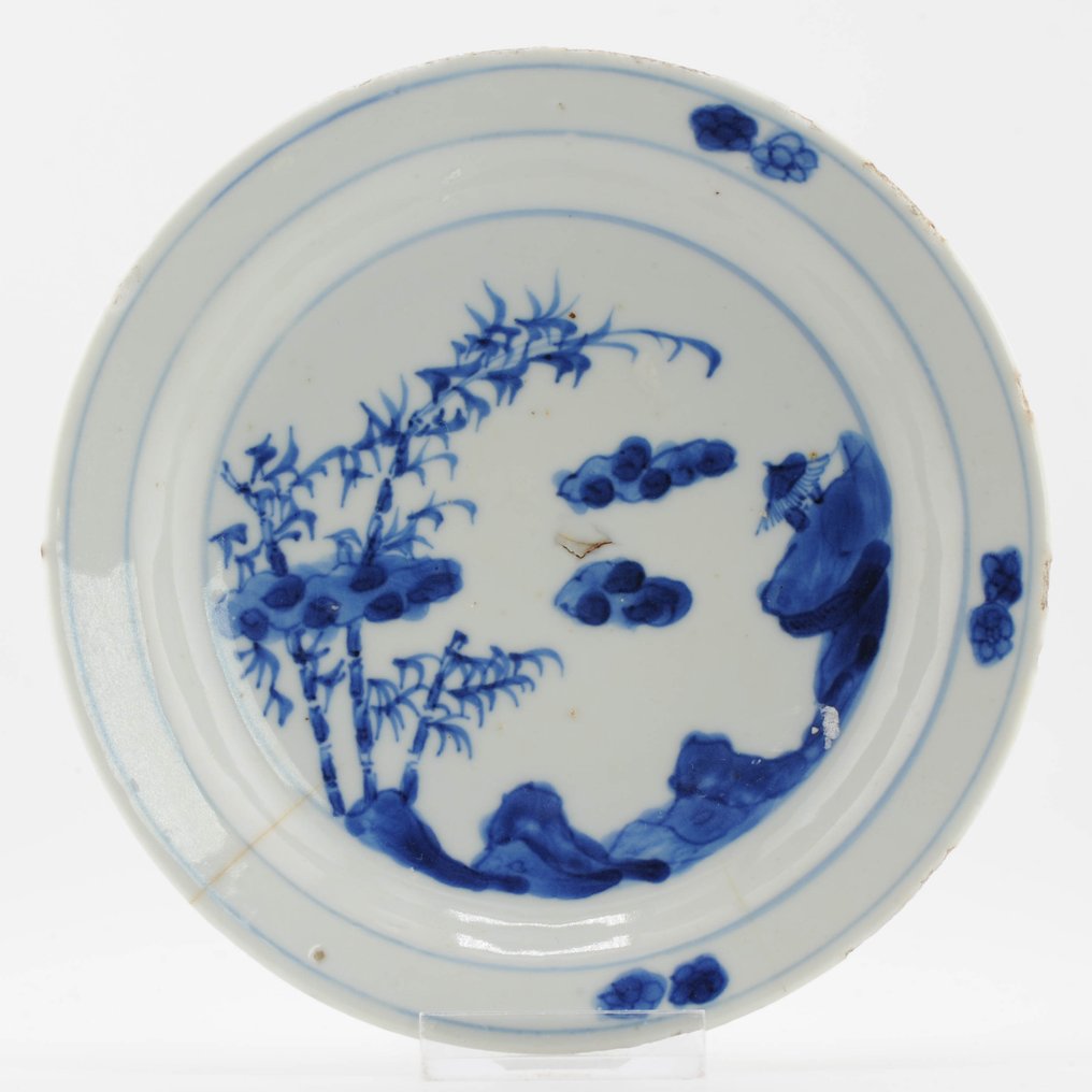 Talerz - Ca 1620-1640 Kosometsuke Plate with Literati Landscape in Yuan Style - Porcelana #1.1