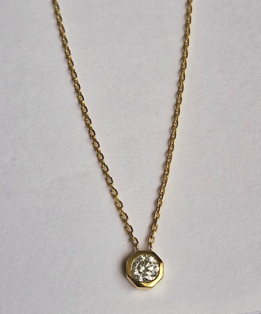 Necklace with pendant - 18 kt. Yellow gold -  0.40ct. tw. Diamond  (Natural) - Male & Female Design #3.2