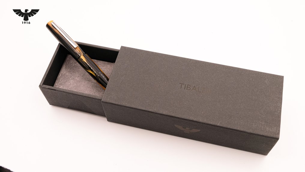 Tibaldi - Infrangibile Rich Black & Gold + Montegrappa pen pouch - Penna stilografica #2.1