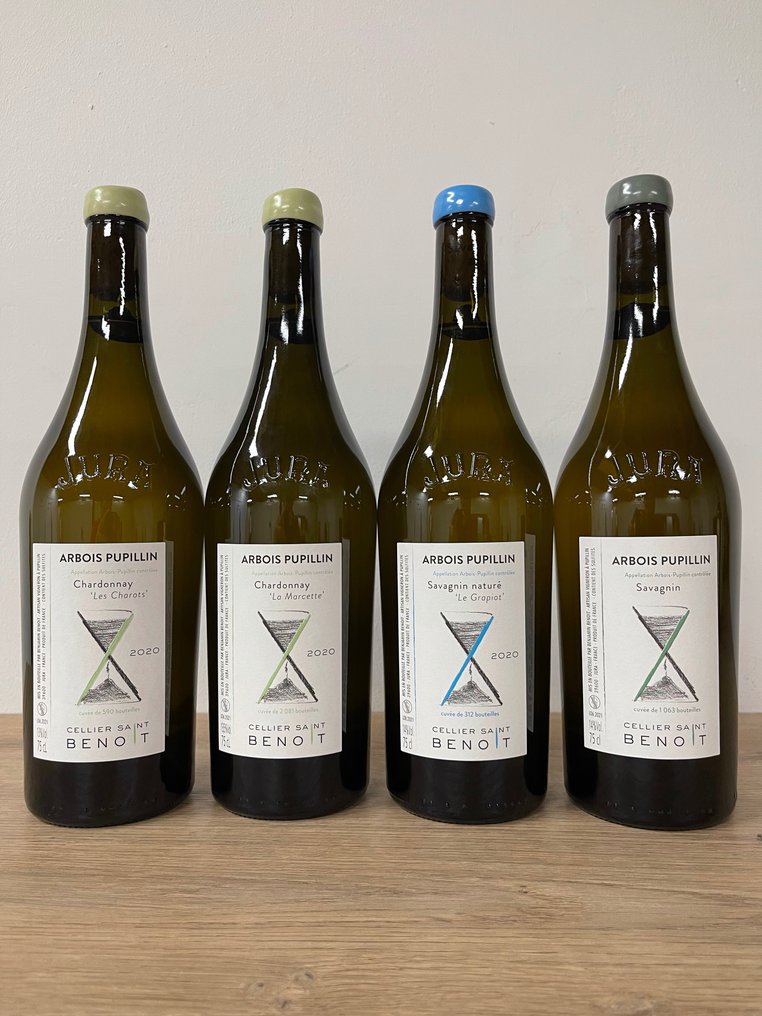 2020 Cellier Saint Benoit, Chardonnay " Les Charots", "La Marcette", 2021 Savagnin Naturé "Le Grapiot" & - Jura - 4 Bottiglie (0,75 L) #1.1