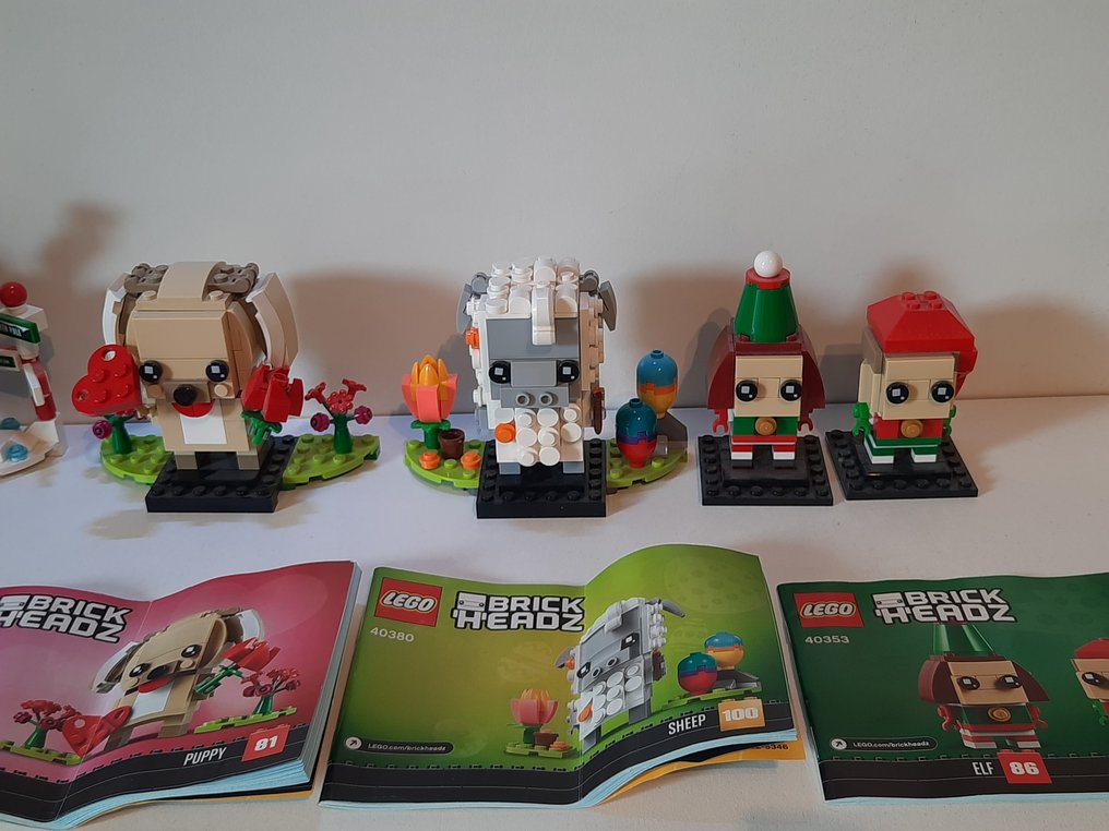 Lego - brickheadz - 41594+40353+40349+40380 - Captain Armando Salazar+Valentine's Puppy+Rendier, Elf en Elfie+Paasschaap #3.1
