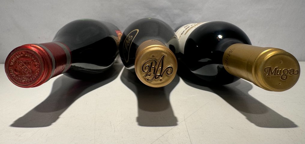 1981 Viña Real, 2005 Viña Ardanza & 2012 Muga - Rioja Crianza, Reserva - 3 Flasker  (0,75 l) #3.1