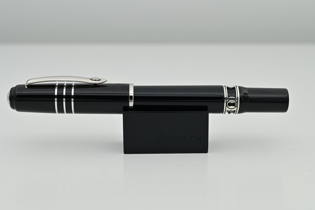 Marlen - The Key (to success) - La penna talismano - Edizione Speciale in Resina italiana Nera e argento - Roller ball pen #4.3