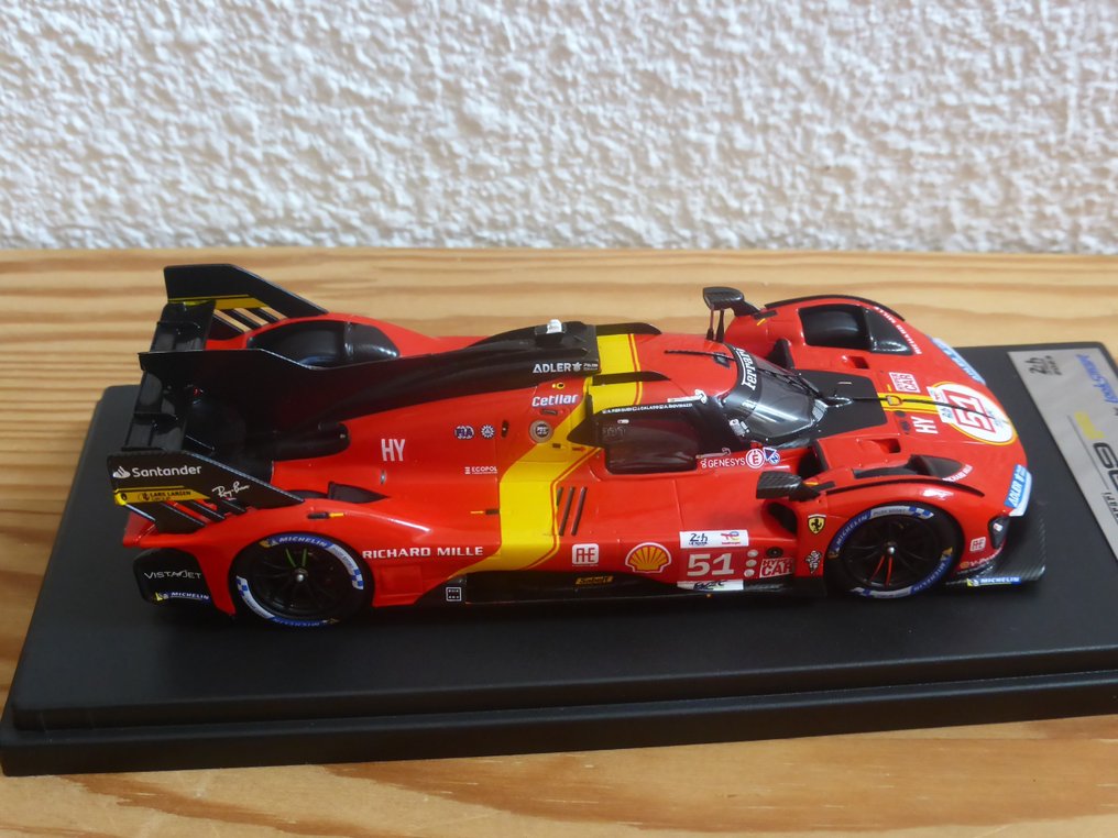 Look Smart 1:43 - Miniatura de carro desportivo - Ferrari 499P Hypercar Le Mans 24 hours 2023 winner #51 Pier Guidi/Giovinazzi/Calado 1:43 - número de catálogo LSLM162 #2.1