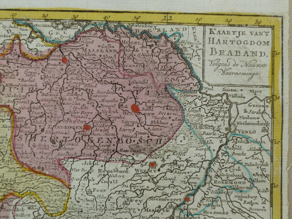Países Bajos - Brabante, Limburgo; Jan Barend Elwe en Dirk Meland Langeveld - Kaartje van 't Hartogdom Braband - 1781-1800 #3.1