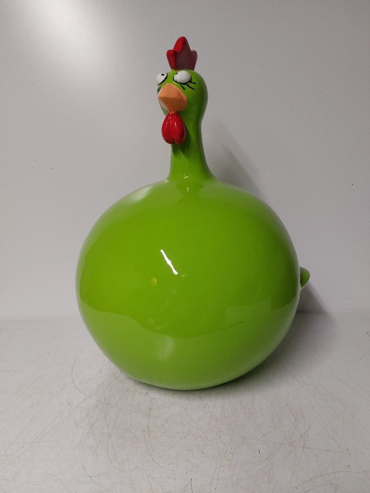 Statue, funny big green  balloon chicken - 60 cm - polyresin #1.1