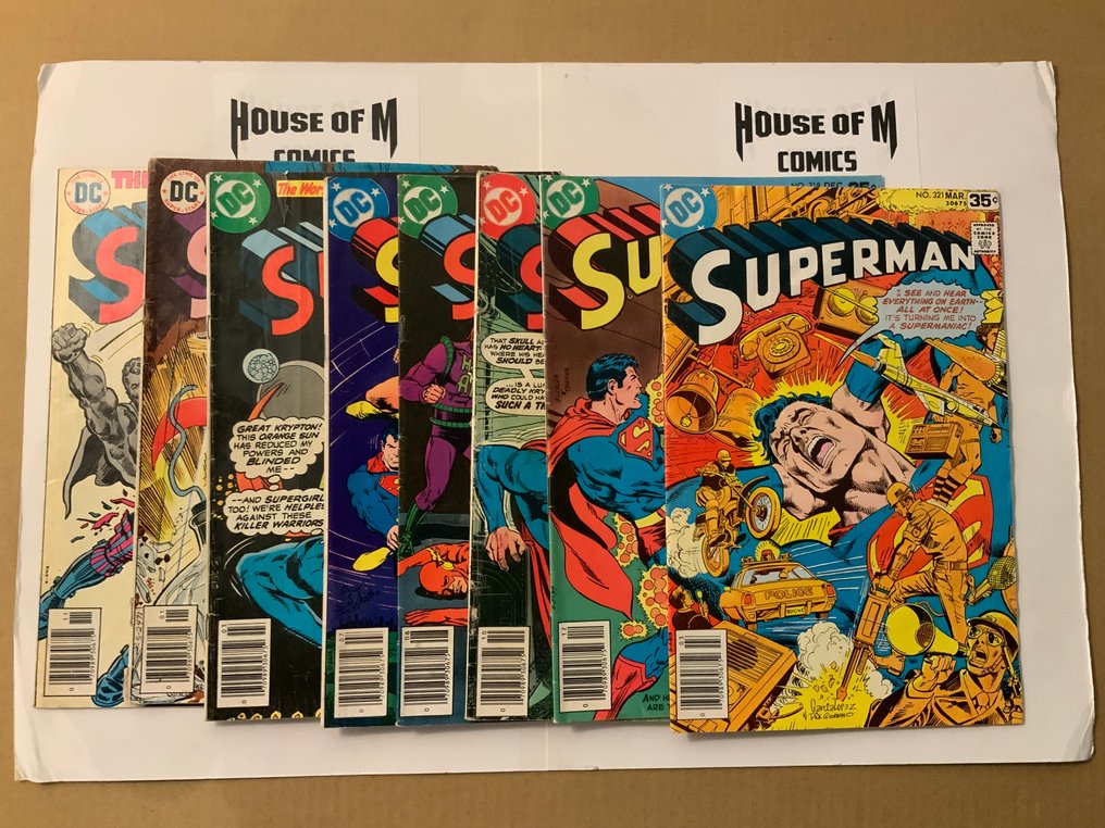 Superman (1939 Series) # 305, 307, 309, 313, 314, 316, 318 & 321 - Bronze Age Gems! Neal Adams Cover! - 8 Comic collection - Ensipainos - 1976/1978 #1.1