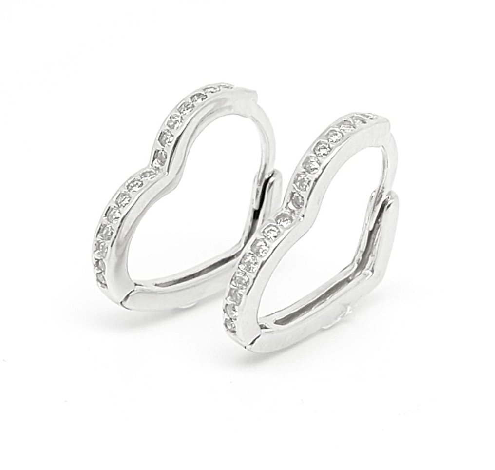 Σκουλαρίκια - 14 καράτια Λευκός χρυσός - 0.20ct. tw. Διαμάντι (Φυσικό) - 802671 #1.0