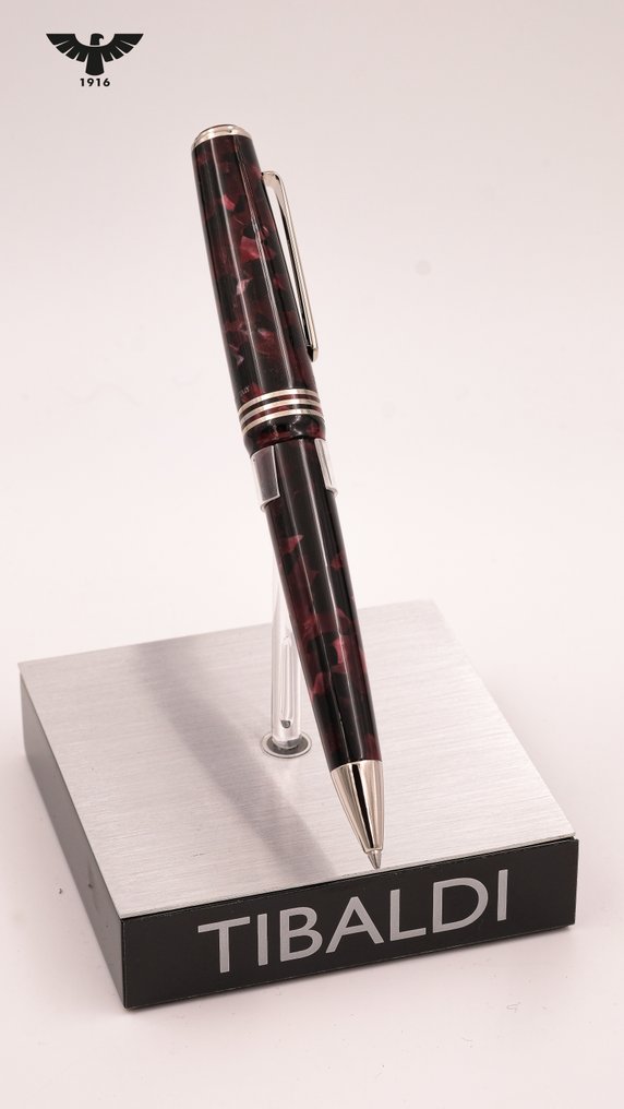 Tibaldi - N°60 Ruby Red + Montegrappa Black pen pouch - Kuglepen #3.1