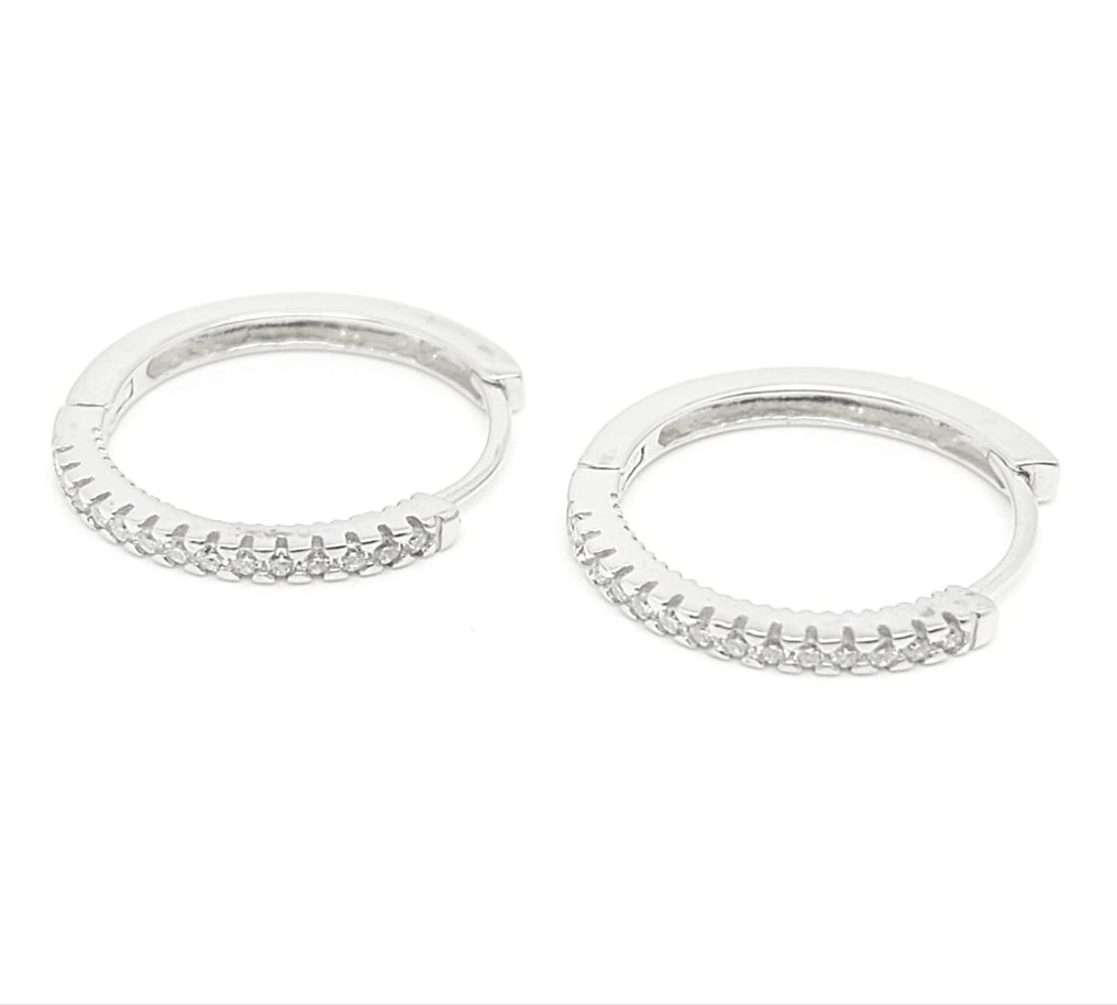 耳环 - 14K包金 白金 -  0.35ct. tw. - 钻石 - 802769 #1.0