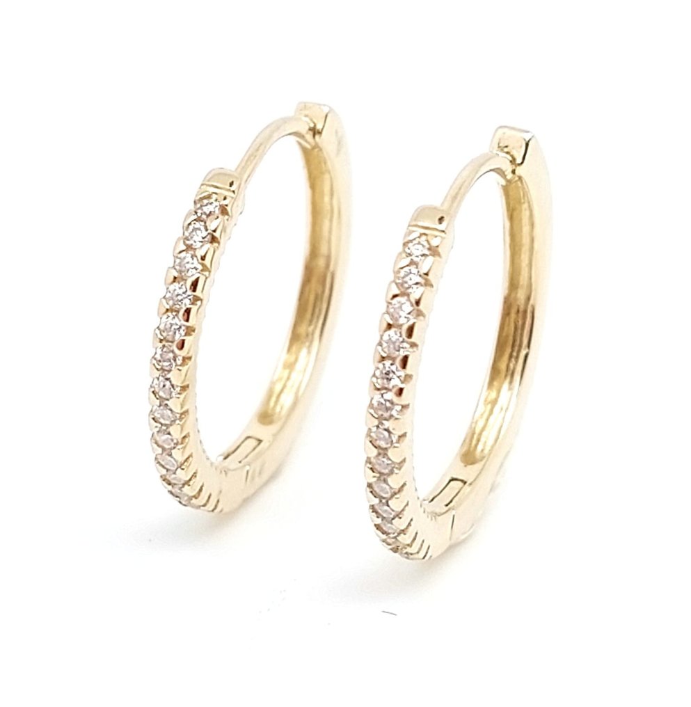 Boucles d'oreilles - 14 carats Or jaune - 0.35ct. tw. Diamant (Naturelle) - 802765 #3.2