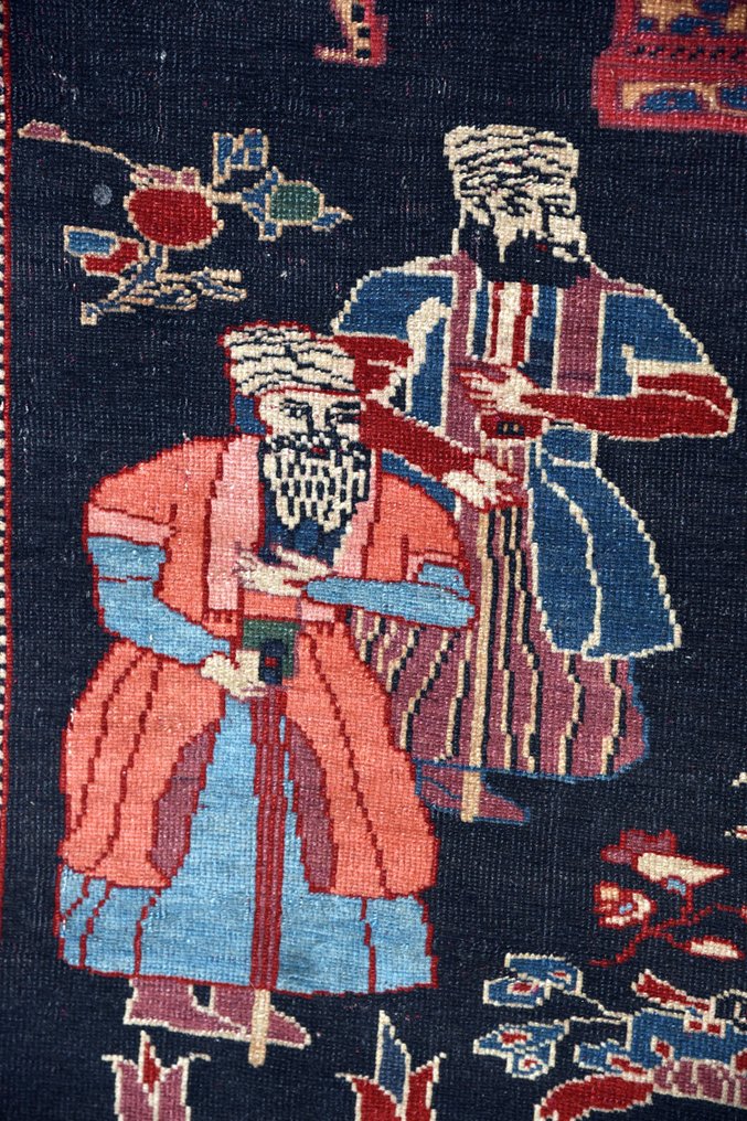 带有“宫殿场景”的伊斯法罕地毯 - 羊毛 - 伊朗 - Qajar dynasty (1796–1925) #3.1