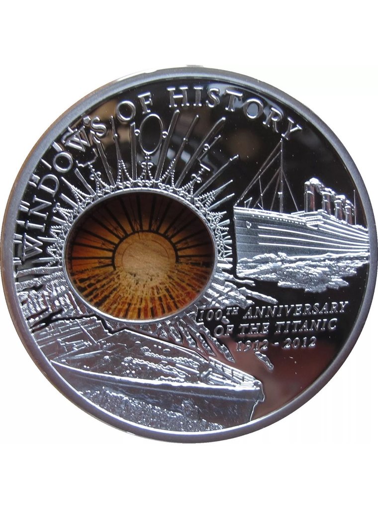 Cook-Inseln. 10 Dollars 2012 Windows of History RMS Titanic - 50g mit COA und BOX #1.0